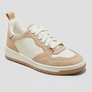 Memory Foam Insole Tan and White Low-Top Sneakers